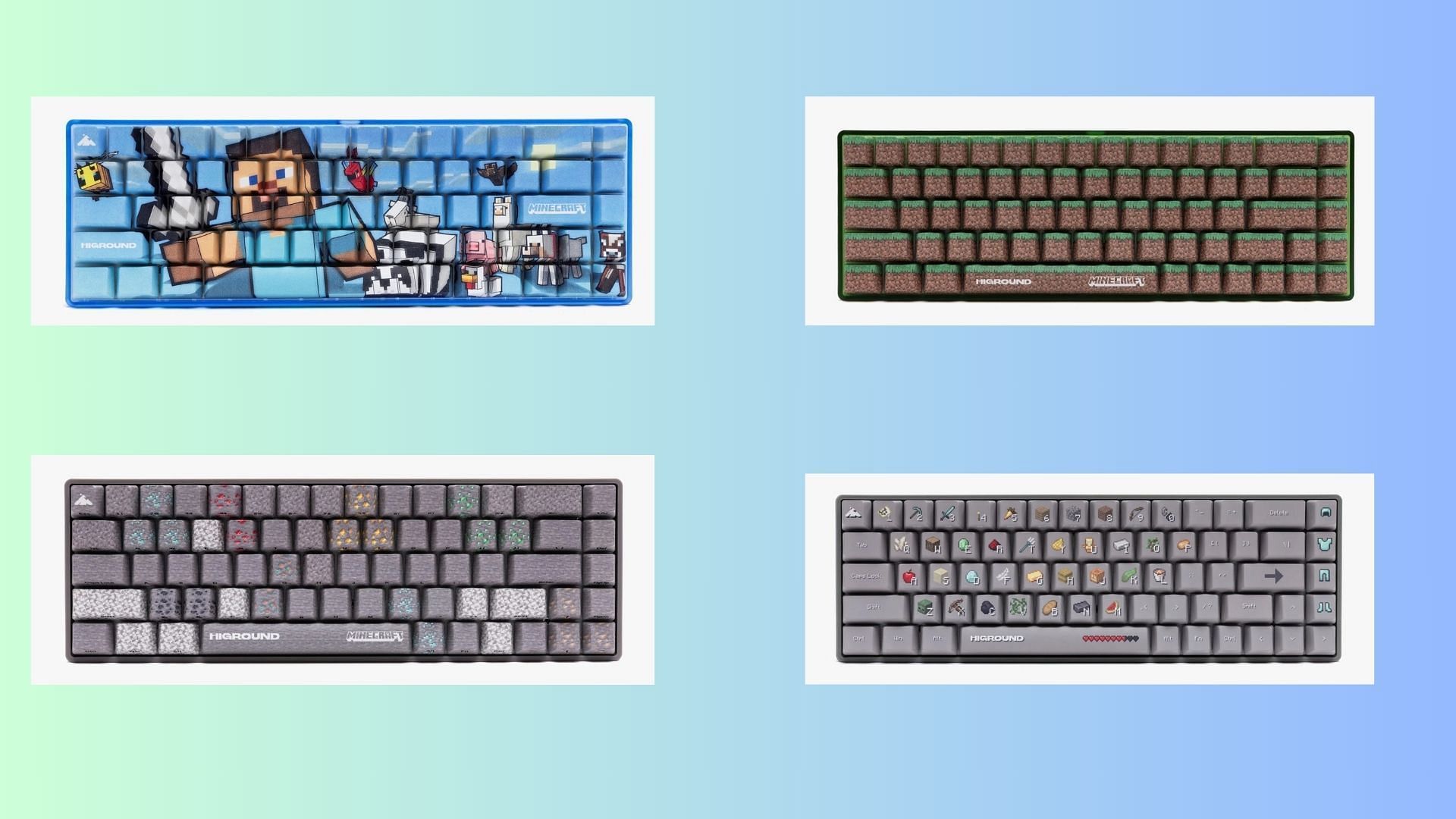 The unique designs paired with the PBT keycaps make it the perfect accessory for late-night studying and yearning for the mines (Image via higround.co)
